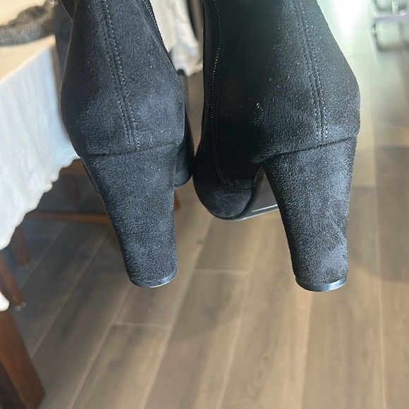 Over the Knee Black Faux Suede Block High Heel Boots Black Women size 8 - Picture 14 of 17